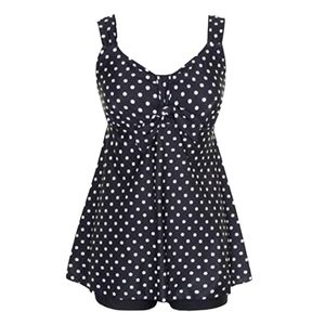 NWOT Plus Size Polka Dot Tankini Swim Dress 2 Piece, Size 20